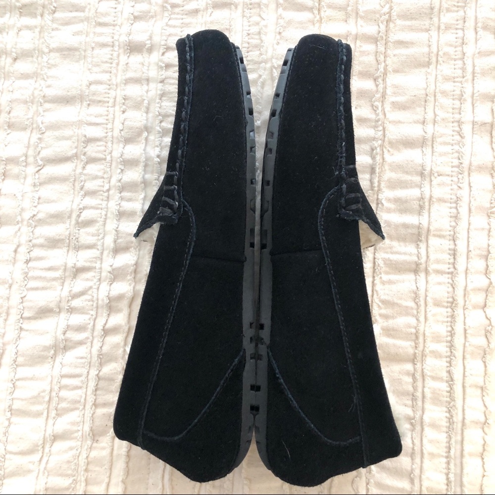 Leather Suede Fuzzy Slippers Faux Fur Moccasins Size 9 - Picture 5 of 7
